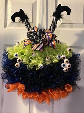 Halloween caldron with witch.